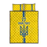 Custom Ukraine Football Quilt Bed Set Yellow Style