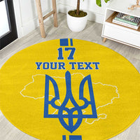 Custom Ukraine Football Round Carpet Yellow Style