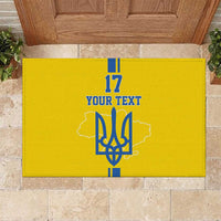 Custom Ukraine Football Rubber Doormat Yellow Style