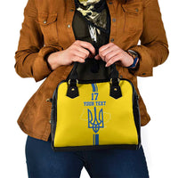 Custom Ukraine Football Shoulder Handbag Yellow Style