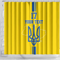 Custom Ukraine Football Shower Curtain Yellow Style