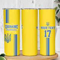 Custom Ukraine Football Skinny Tumbler Yellow Style
