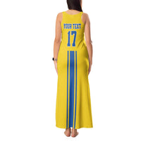 Custom Ukraine Football Tank Maxi Dress Yellow Style