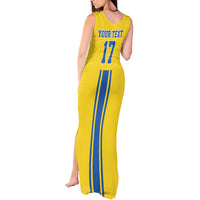 Custom Ukraine Football Tank Maxi Dress Yellow Style