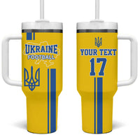 Custom Ukraine Football Tumbler With Handle Yellow Style