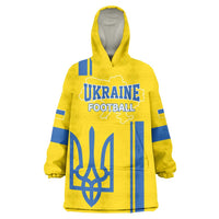Custom Ukraine Football Wearable Blanket Hoodie Yellow Style