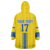 Custom Ukraine Football Wearable Blanket Hoodie Yellow Style