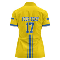 Custom Ukraine Football Women Polo Shirt Yellow Style