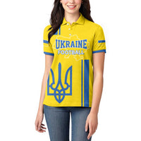 Custom Ukraine Football Women Polo Shirt Yellow Style