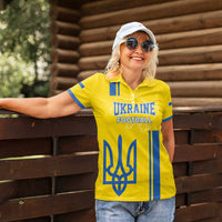 Custom Ukraine Football Women Polo Shirt Yellow Style
