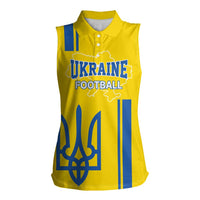 Custom Ukraine Football Women Sleeveless Polo Shirt Yellow Style