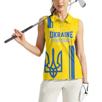 Custom Ukraine Football Women Sleeveless Polo Shirt Yellow Style