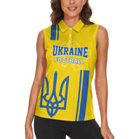 Custom Ukraine Football Women Sleeveless Polo Shirt Yellow Style