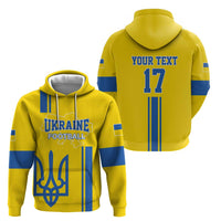 Custom Ukraine Football Zip Hoodie Yellow Style