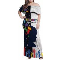 Personalized World Autism Awareness Day Family Matching Off Shoulder Maxi Dress and Hawaiian Shirt 2th April