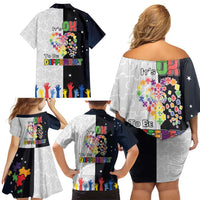 Personalized World Autism Awareness Day Family Matching Off Shoulder Short Dress and Hawaiian Shirt 2th April