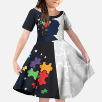 Personalized World Autism Awareness Day Family Matching Short Sleeve Bodycon Dress and Hawaiian Shirt 2th April