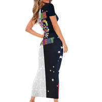 Personalized World Autism Awareness Day Family Matching Short Sleeve Bodycon Dress and Hawaiian Shirt 2th April