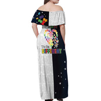 Personalized World Autism Awareness Day Off Shoulder Maxi Dress 2th April