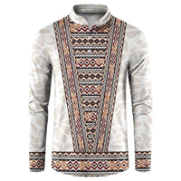 Danmark Traditional Patern with Daisy Button Sweatshirt Danish Patern Simple Style