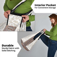 Danmark Traditional Patern with Daisy Grocery Bag Danish Patern Simple Style