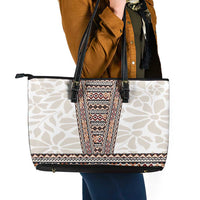 Danmark Traditional Patern with Daisy Leather Tote Bag Danish Patern Simple Style