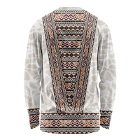 Danmark Traditional Patern with Daisy Long Sleeve Shirt Danish Patern Simple Style