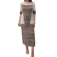 Danmark Traditional Patern with Daisy Puletasi Danish Patern Simple Style