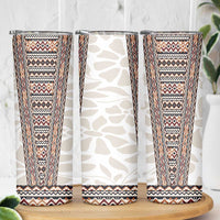 Danmark Traditional Patern with Daisy Skinny Tumbler Danish Patern Simple Style