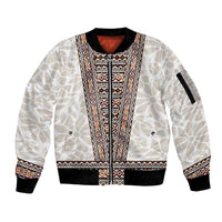Danmark Traditional Patern with Daisy Sleeve Zip Bomber Jacket Danish Patern Simple Style