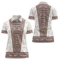 Danmark Traditional Patern with Daisy Women Polo Shirt Danish Patern Simple Style