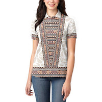 Danmark Traditional Patern with Daisy Women Polo Shirt Danish Patern Simple Style