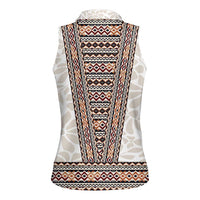 Danmark Traditional Patern with Daisy Women Sleeveless Polo Shirt Danish Patern Simple Style