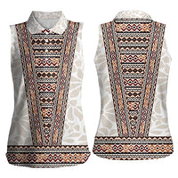 Danmark Traditional Patern with Daisy Women Sleeveless Polo Shirt Danish Patern Simple Style