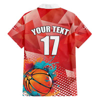 Custom Danmark Basketball Go Champions Family Matching Off Shoulder Short Dress and Hawaiian Shirt Sporty Style