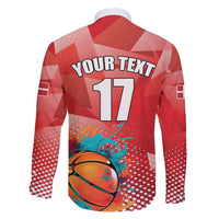 Custom Danmark Basketball Go Champions Family Matching Off Shoulder Short Dress and Hawaiian Shirt Sporty Style