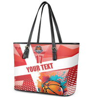 Custom Danmark Basketball Go Champions Leather Tote Bag Sporty Style