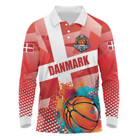 Custom Danmark Basketball Go Champions Long Sleeve Polo Shirt Sporty Style