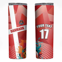 Custom Danmark Basketball Go Champions Skinny Tumbler Sporty Style