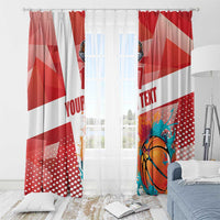 Custom Danmark Basketball Go Champions Window Curtain Sporty Style