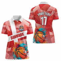 Custom Danmark Basketball Go Champions Women Polo Shirt Sporty Style