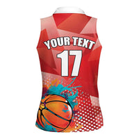 Custom Danmark Basketball Go Champions Women Sleeveless Polo Shirt Sporty Style