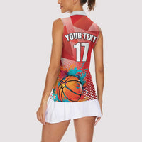 Custom Danmark Basketball Go Champions Women Sleeveless Polo Shirt Sporty Style