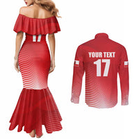 Custom Gibraltar We are Champions Couples Matching Mermaid Dress and Long Sleeve Button Shirt Sporty Style
