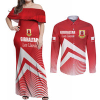 Custom Gibraltar We are Champions Couples Matching Off Shoulder Maxi Dress and Long Sleeve Button Shirt Sporty Style