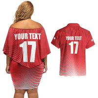 Custom Gibraltar We are Champions Couples Matching Off Shoulder Short Dress and Hawaiian Shirt Sporty Style