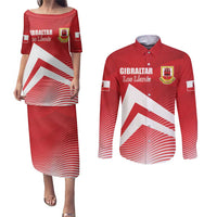 Custom Gibraltar We are Champions Couples Matching Puletasi and Long Sleeve Button Shirt Sporty Style