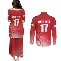 Custom Gibraltar We are Champions Couples Matching Puletasi and Long Sleeve Button Shirt Sporty Style