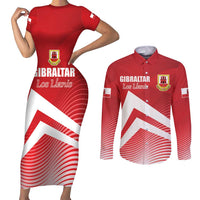 Custom Gibraltar We are Champions Couples Matching Short Sleeve Bodycon Dress and Long Sleeve Button Shirt Sporty Style