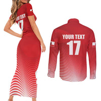 Custom Gibraltar We are Champions Couples Matching Short Sleeve Bodycon Dress and Long Sleeve Button Shirt Sporty Style